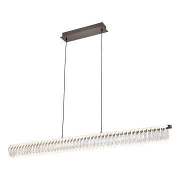 LED lestenec na vrvici ALBA LED/39W/230V siva/prozorna