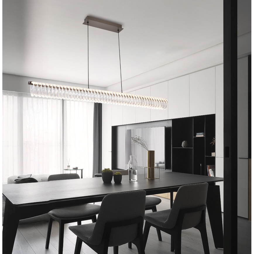 LED lestenec na vrvici ALBA LED/39W/230V siva/prozorna