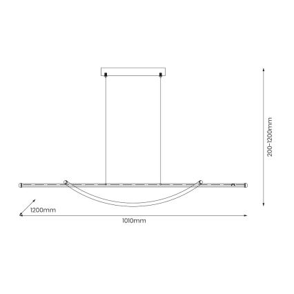 LED Lestenec na vrvici AMBAR LED/35W/230V črna