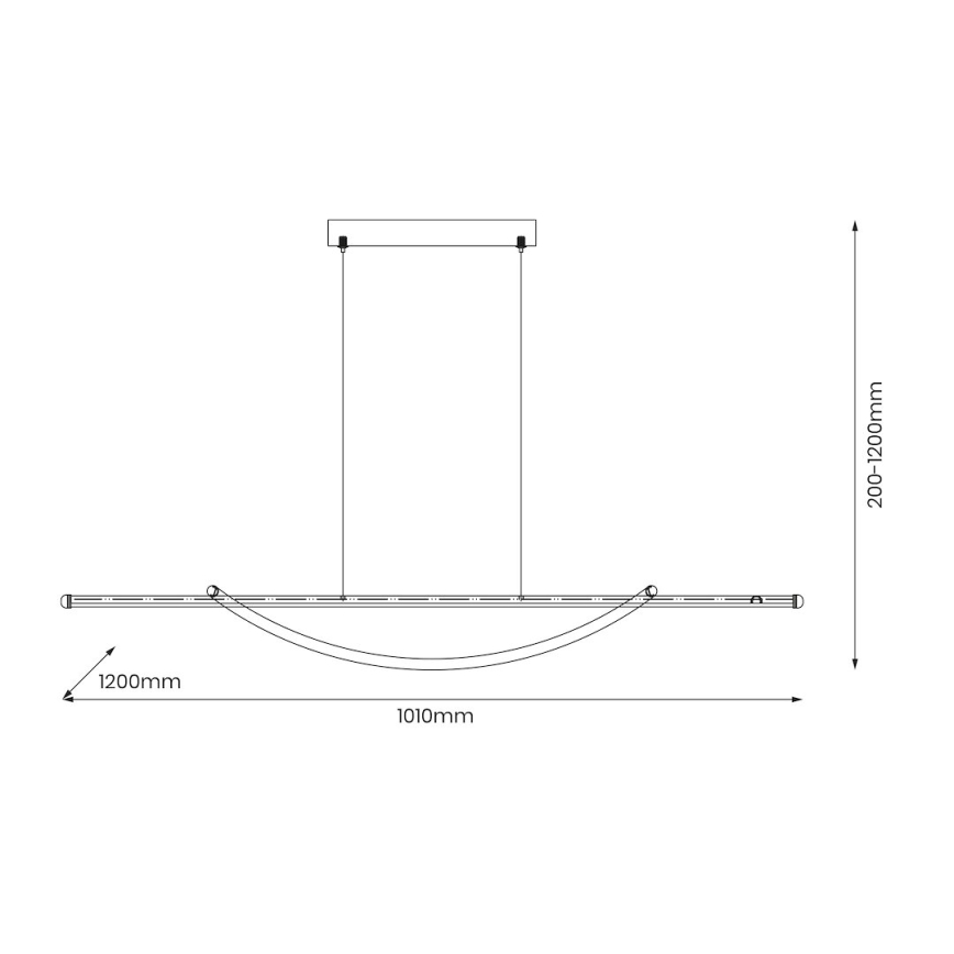 LED Lestenec na vrvici AMBAR LED/35W/230V črna