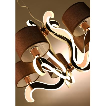 LED Lestenec na vrvici AMBROSIA 5xE14/40W/230V + LED/43W baker