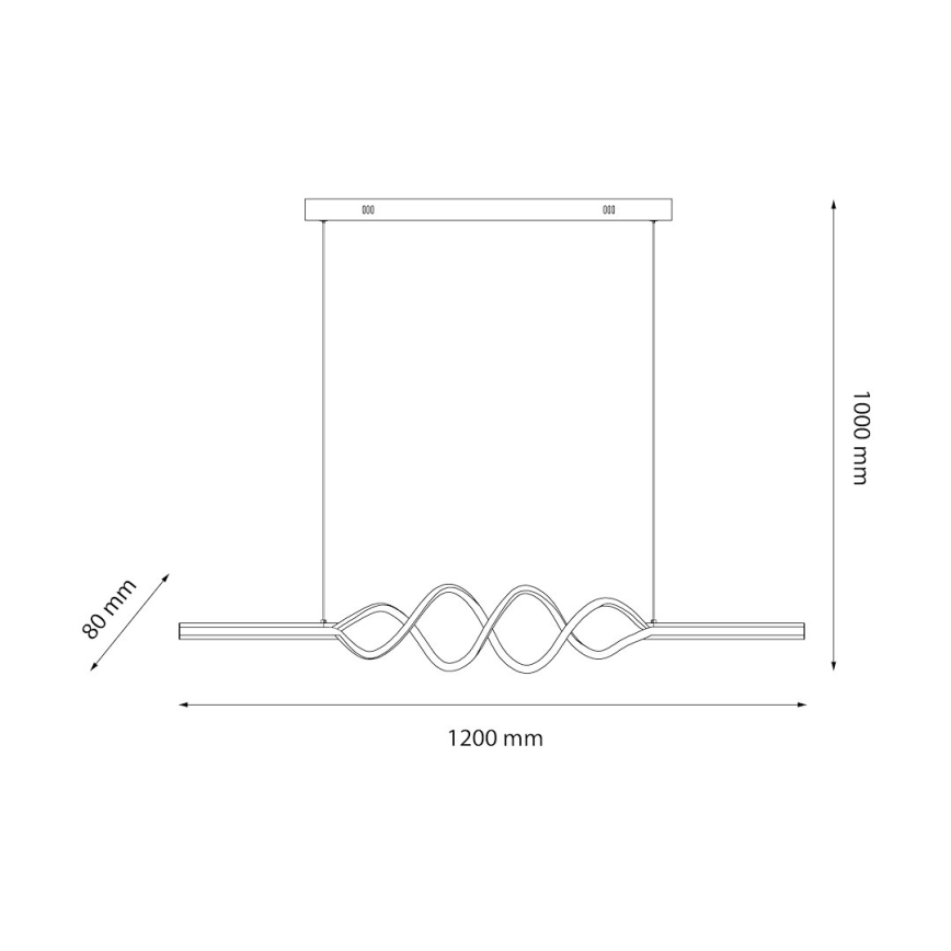 LED Lestenec na vrvici ANCONA LED/36W/230V zlata