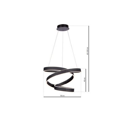LED Lestenec na vrvici ANDROMEDA LED/45W/230V
