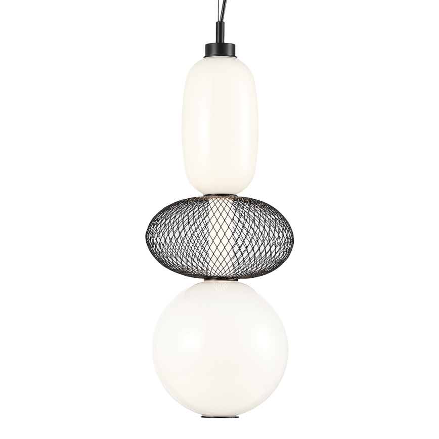 LED Lestenec na vrvici ARAME LED/23W/230V pr. 22 cm črna