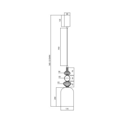 LED Lestenec na vrvici ARTE LED/12W/230V pr. 13 cm medenina