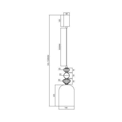 LED Lestenec na vrvici ARTE LED/12W/230V pr. 16 cm črna