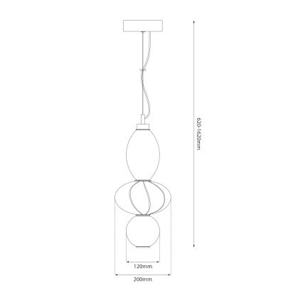 LED Lestenec na vrvici ASCOLI LED/18W/230V pr. 20 cm bež