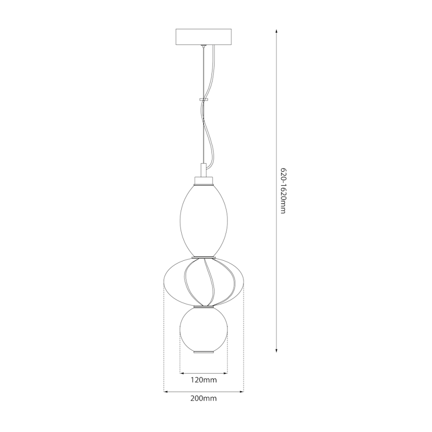 LED Lestenec na vrvici ASCOLI LED/18W/230V pr. 20 cm bež