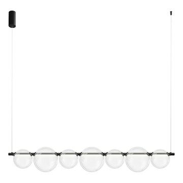 LED lestenec na vrvici ATOLA LED/19W/230V črna/prozorna