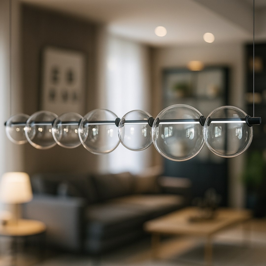 LED lestenec na vrvici ATOLA LED/19W/230V črna/prozorna