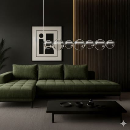 LED lestenec na vrvici ATOLA LED/19W/230V črna/prozorna