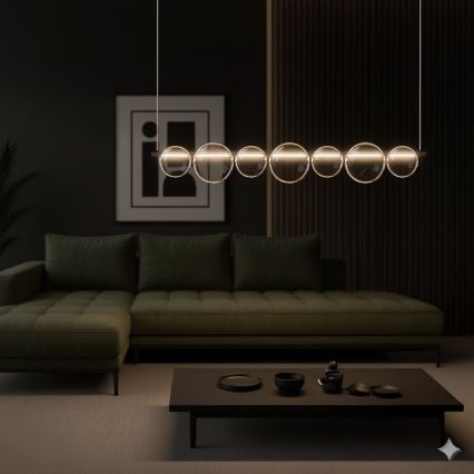 LED lestenec na vrvici ATOLA LED/19W/230V črna/prozorna