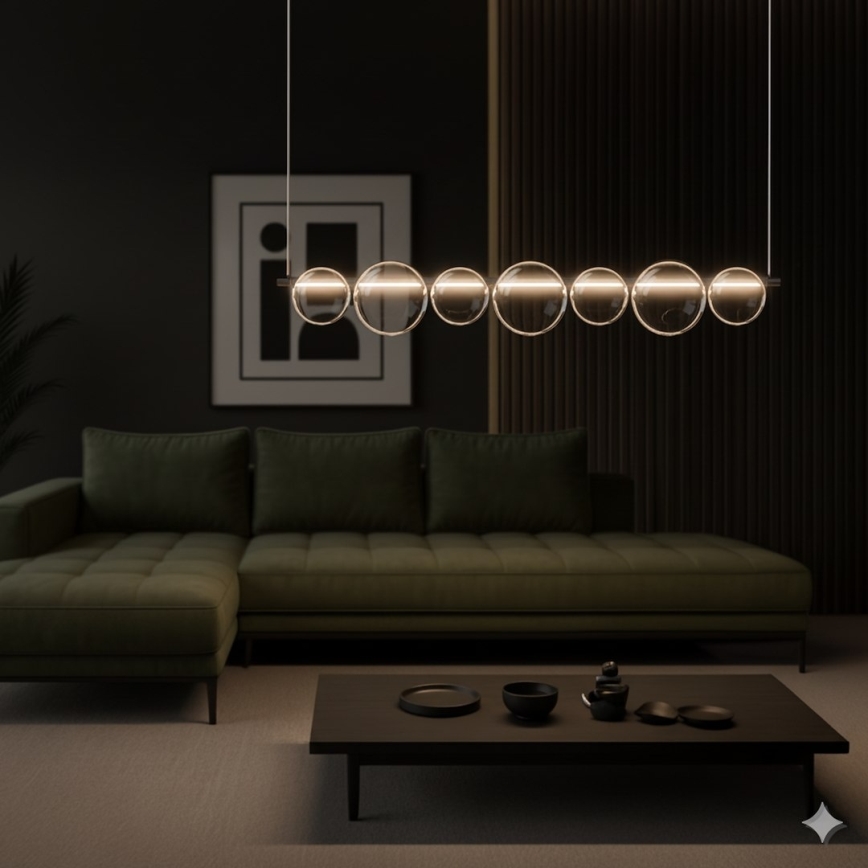 LED lestenec na vrvici ATOLA LED/19W/230V črna/prozorna