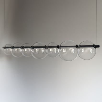 LED lestenec na vrvici ATOLA LED/19W/230V črna/prozorna