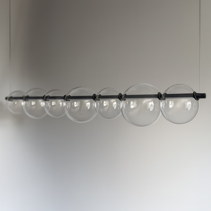 LED lestenec na vrvici ATOLA LED/19W/230V črna/prozorna