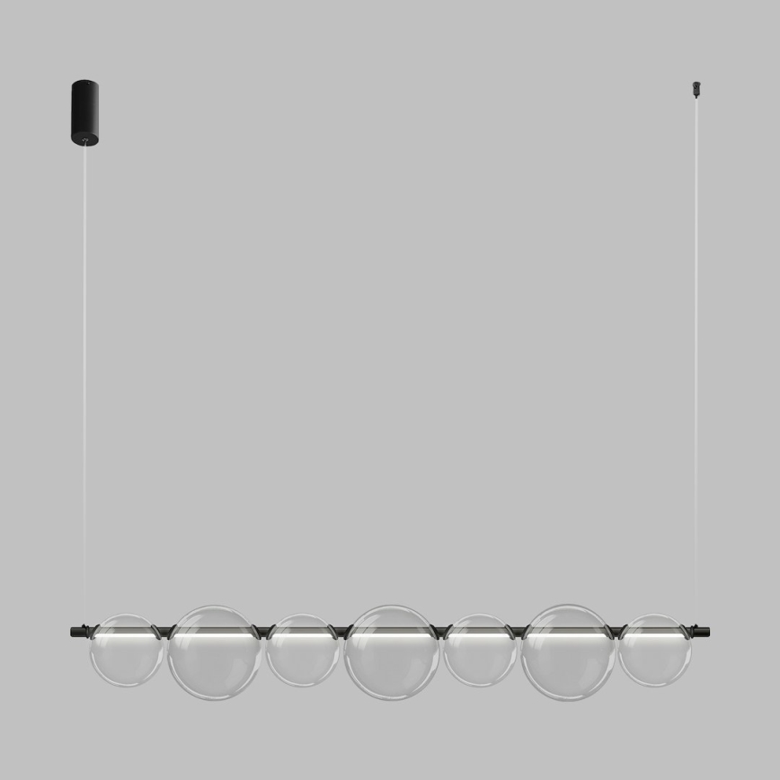 LED lestenec na vrvici ATOLA LED/19W/230V črna/prozorna