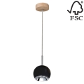 LED Lestenec na vrvici BALL WOOD 1xGU10/5W/230V mat hrast - FSC certifikat