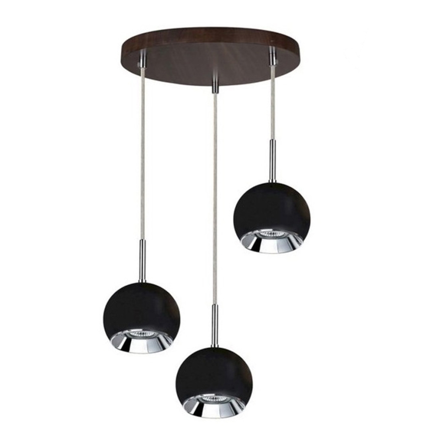 LED Lestenec na vrvici BALL WOOD 3xGU10/5W/230V bukev