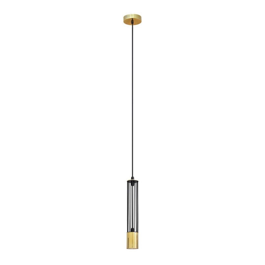 LED Lestenec na vrvici BARS 1xGU10/4,8W/230V črna/zlata