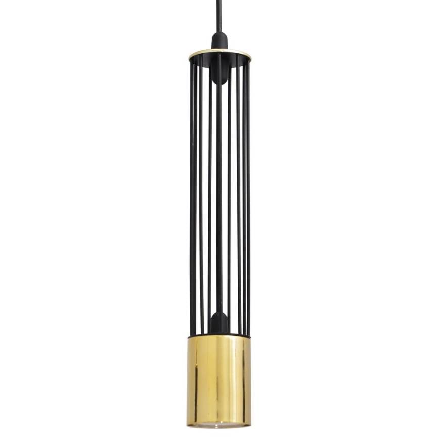LED Lestenec na vrvici BARS 1xGU10/4,8W/230V črna/zlata