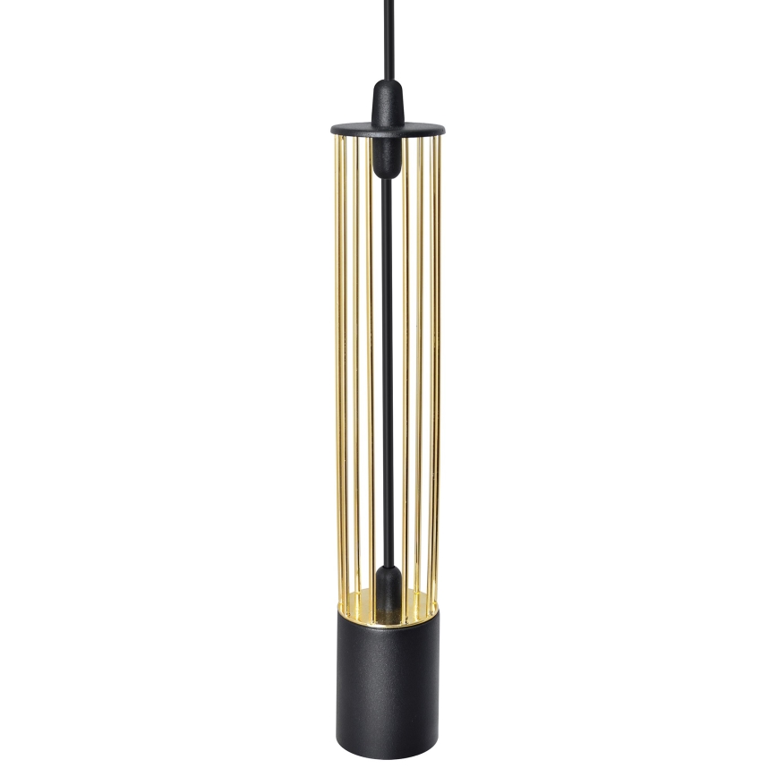 LED Lestenec na vrvici BARS 3xGU10/4,8W/230V črna/gold