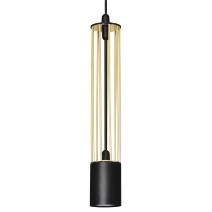 LED Lestenec na vrvici BARS 3xGU10/4,8W/230V črna/gold