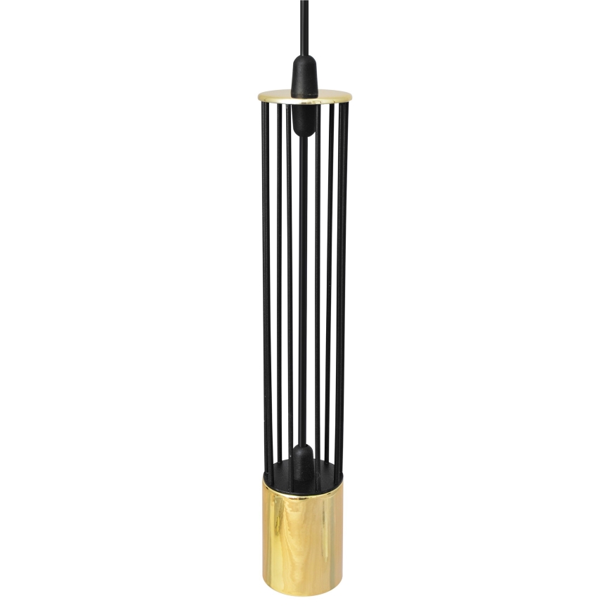 LED Lestenec na vrvici BARS 3xGU10/4,8W/230V črna/gold