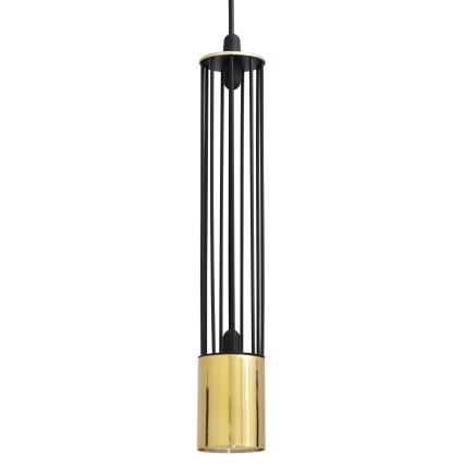 LED Lestenec na vrvici BARS 3xGU10/4,8W/230V črna/gold