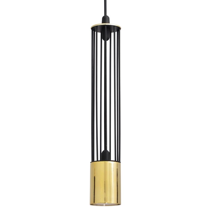 LED Lestenec na vrvici BARS 3xGU10/4,8W/230V črna/gold