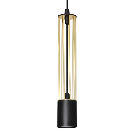 LED Lestenec na vrvici BARS 3xGU10/4,8W/230V črna/zlato