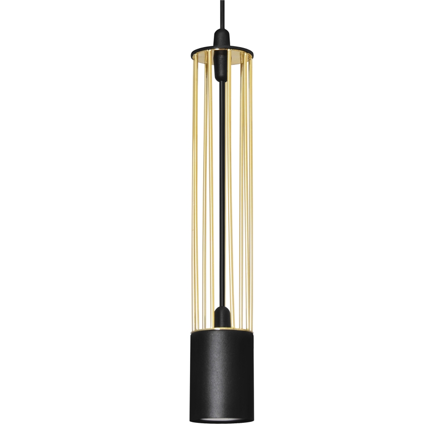 LED Lestenec na vrvici BARS 3xGU10/4,8W/230V črna/zlato