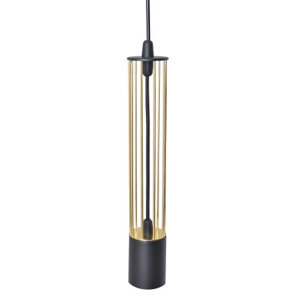 LED Lestenec na vrvici BARS 3xGU10/4,8W/230V črna/zlato