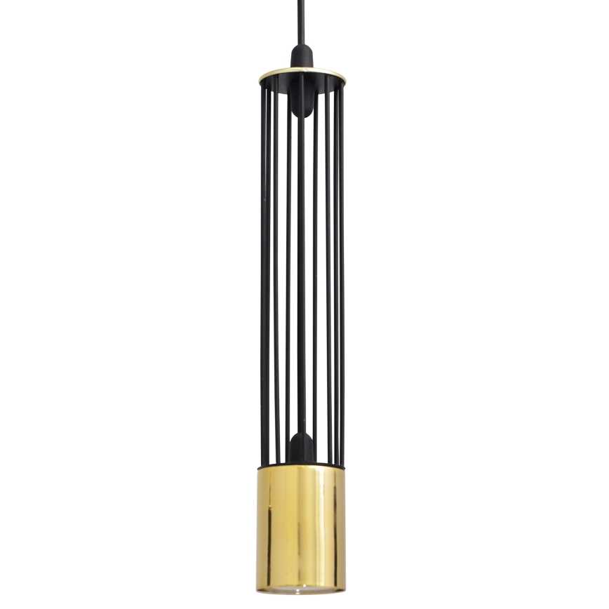 LED Lestenec na vrvici BARS 3xGU10/4,8W/230V črna/zlato