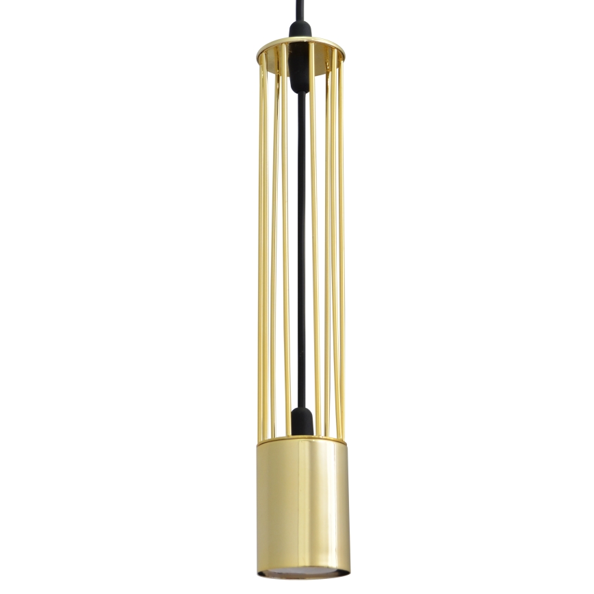 LED Lestenec na vrvici BARS 3xGU10/4,8W/230V zlato/črna