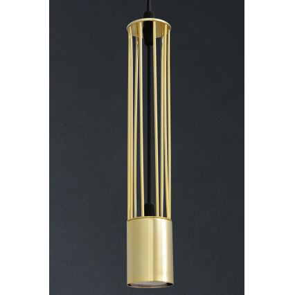 LED Lestenec na vrvici BARS 3xGU10/4,8W/230V zlato/črna