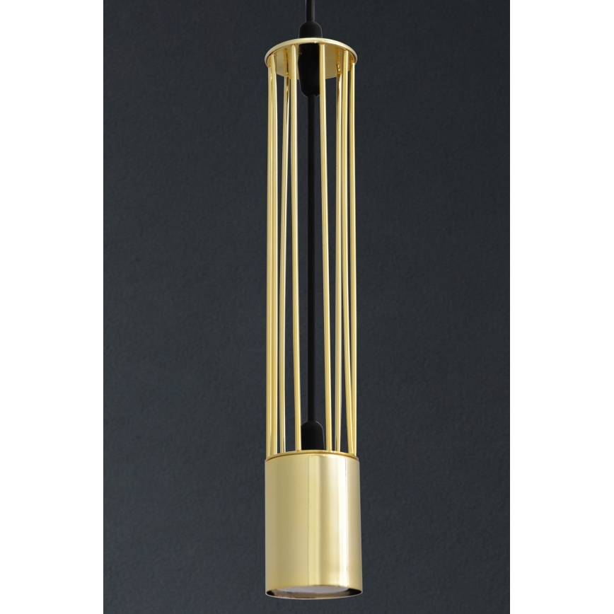LED Lestenec na vrvici BARS 3xGU10/4,8W/230V zlato/črna