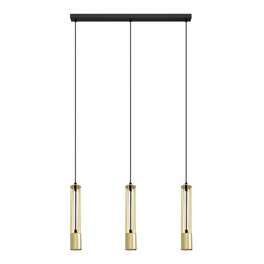 LED Lestenec na vrvici BARS 3xGU10/4,8W/230V zlato