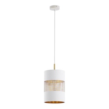 LED lestenec na vrvici BOGART 1xE27/15W/230V bela/zlata