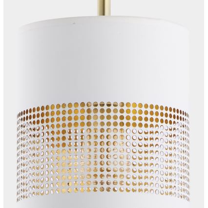 LED lestenec na vrvici BOGART 1xE27/15W/230V bela/zlata