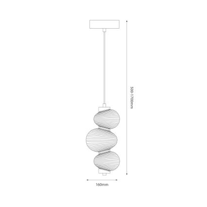LED Lestenec na vrvici BOLLA LED/12W/230V pr. 16 cm zlata