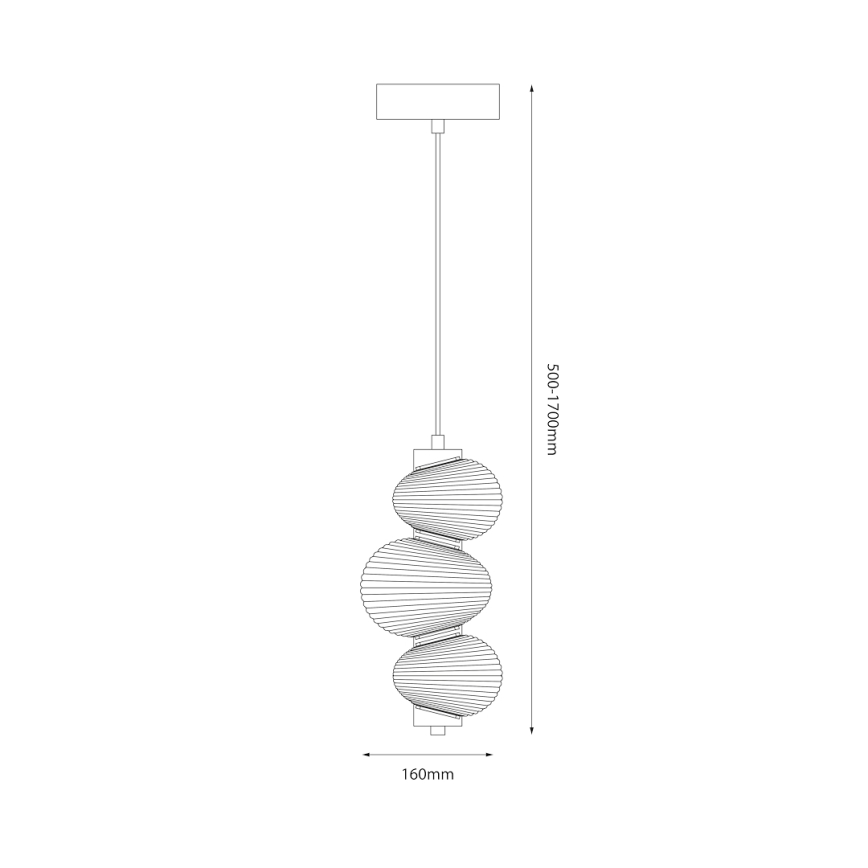 LED Lestenec na vrvici BOLLA LED/12W/230V pr. 16 cm zlata