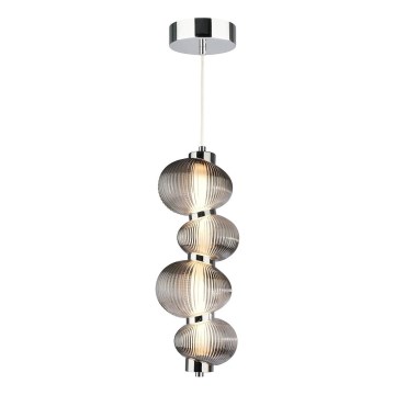 LED Lestenec na vrvici BOLLA LED/17W/230V pr. 16 cm sijajni krom/dimna