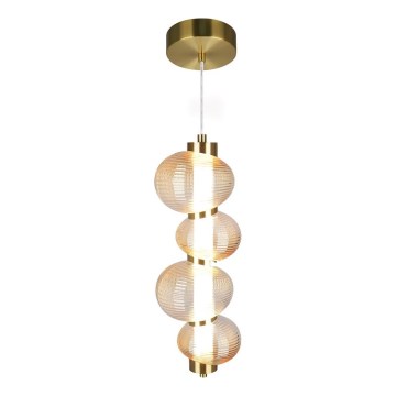 LED Lestenec na vrvici BOLLA LED/17W/230V pr. 16 cm zlata/dimna