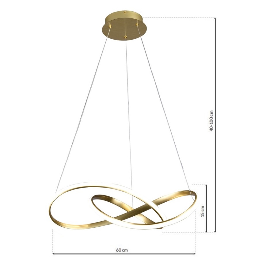 LED Lestenec na vrvici CAPPIO LED/36W/230V zlat