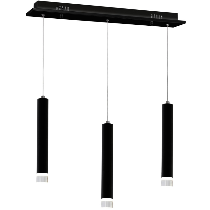 LED Lestenec na vrvici CARBON 3xLED/15W/230V