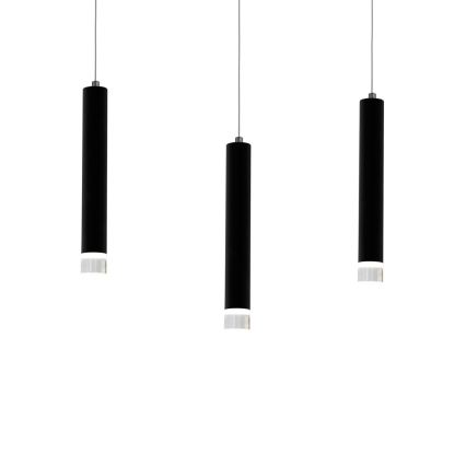 LED Lestenec na vrvici CARBON 3xLED/15W/230V