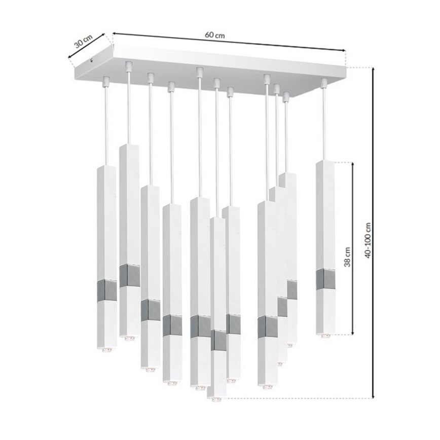 LED Lestenec na vrvici CASTRO 11xG9/7W/230V