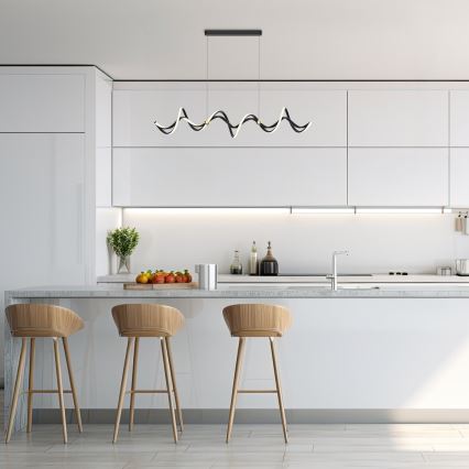 LED Lestenec na vrvici COLIA LED/55W/230V črna/zlata