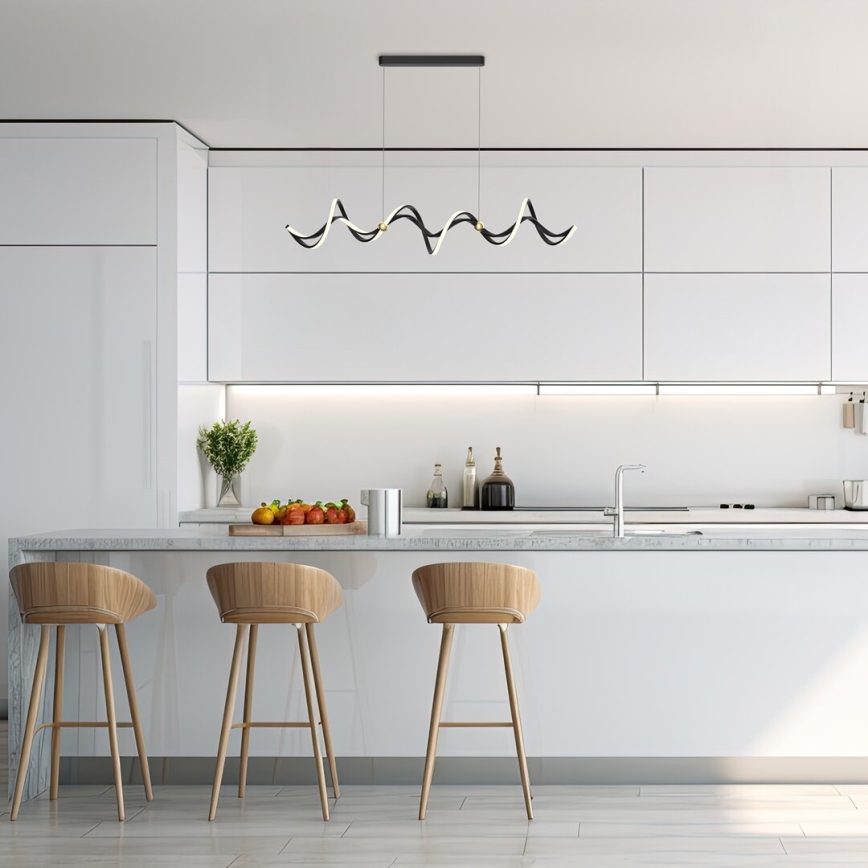 LED Lestenec na vrvici COLIA LED/55W/230V črna/zlata
