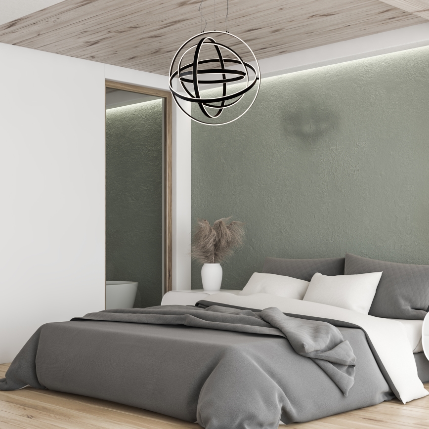 LED Lestenec na vrvici COPERNICUS 1xLED/260W/230V črn